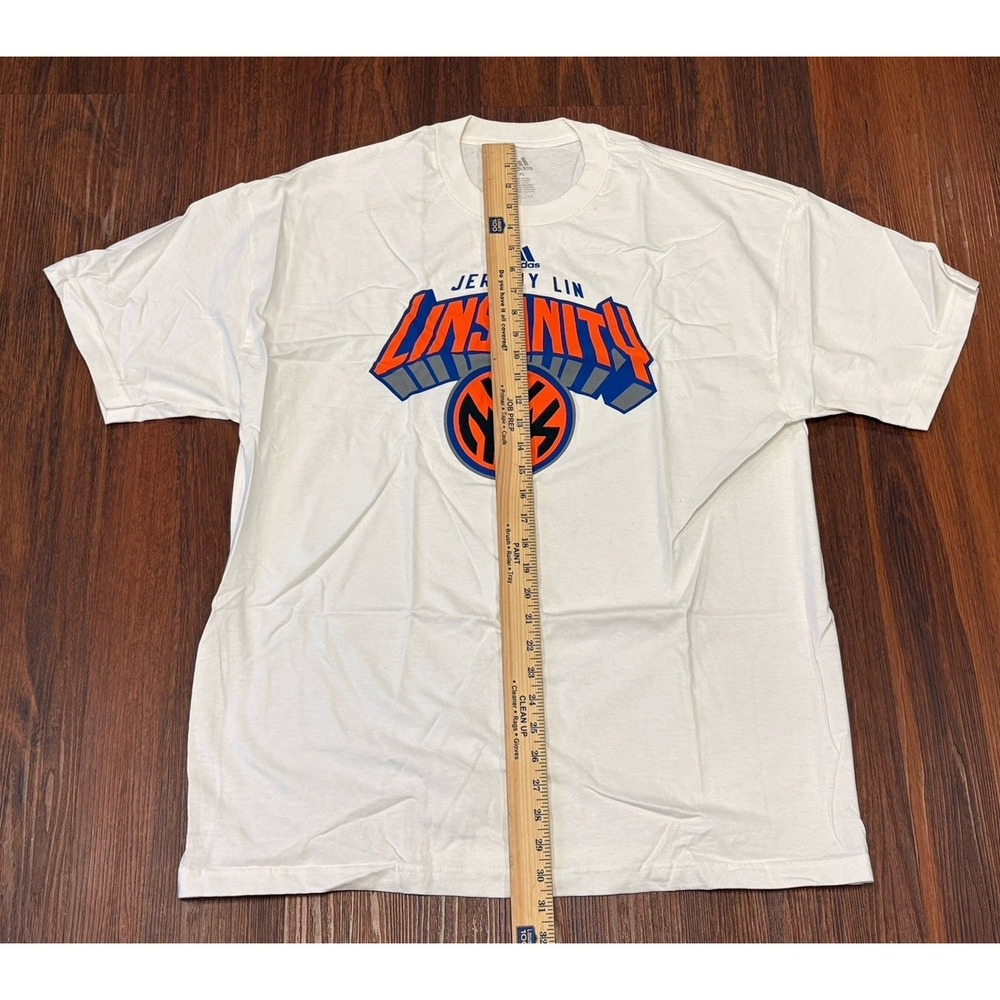Adidas Jeremy Lin 17 New York Knicks Linsanity NBA Jersey Style T-Shirt Men's XL - Picture 8 of 12
